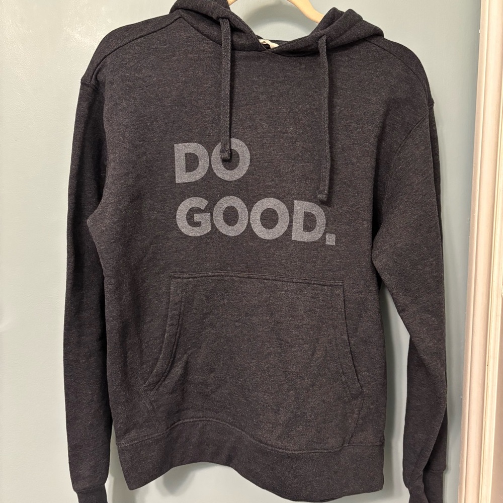 Cotopaxi Charcoal Hoodie “Do Good”.